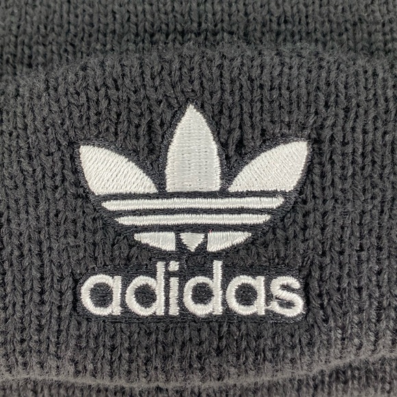 Adidas Originals Trefoil Black Womens Fit Knit Beanie - Picture 2 of 11